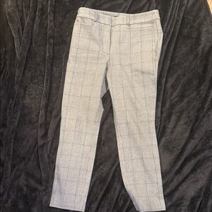 LOFT Gray Checkered Skinny Pants